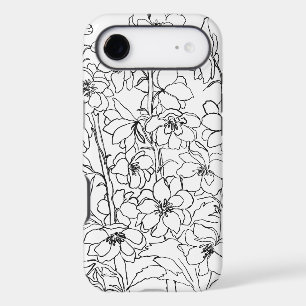 Vintage Delphinium Botanical Line Art – Minimalist