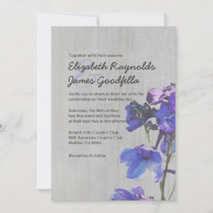 Vintage Delphinium Wedding Invitations