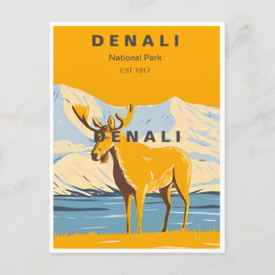 Vintage Denali National Park Alaska Mount Hunter Postcard