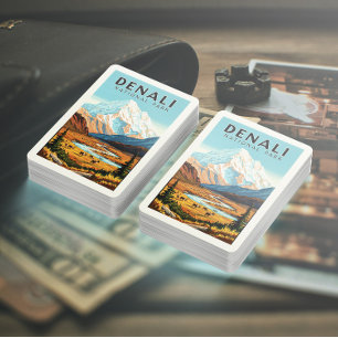 Vintage Denali National Park Playing Cards
