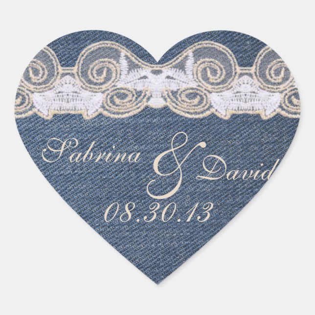 Vintage Denim and Lace Envelope Seal (Front)