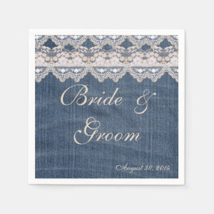 Vintage Denim and Lace Napkin