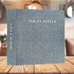 Vintage Denim Blue Jeans Look Binder<br><div class="desc">A simple stylish custom design with a modern minimalist block typography monogram name in white on faux denim printed background. The monogram name can easily be personalized to make a design as unique as you are! The perfectly personal gift or accessory for any occasion!</div>