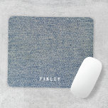 Vintage Denim Blue Jeans Look Mouse Pad<br><div class="desc">A simple stylish custom design with a modern minimalist block typography monogram name in white on faux denim printed background. The monogram name can easily be personalized to make a design as unique as you are! The perfectly personal gift or accessory for any occasion!</div>