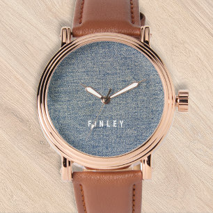 Vintage Denim Blue Jeans Look Watch