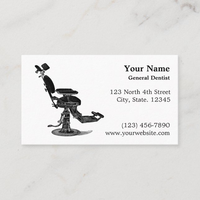Vintage Dental Chair Dentist Appointment Card (Front)
