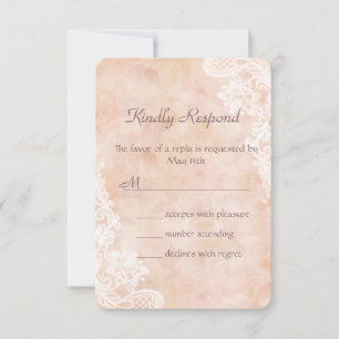 Vintage dentelle Roses vieux papier mariage RSVP I