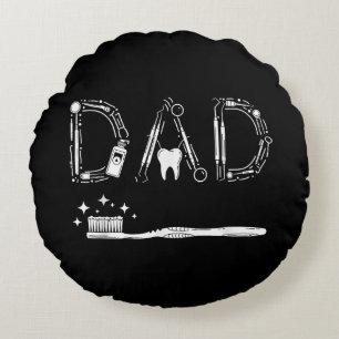 Vintage Dentist Dad Father Grandpa Father's Day Me Round Pillow