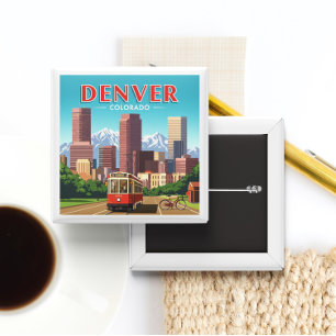 Vintage Denver Colorado 2 Inch Square Button