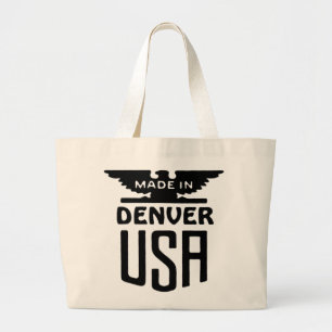 Vintage Denver Patriotic Slogan Totebag Large Tote Bag