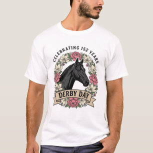 Vintage Derby Day Horse Floral Shirt Design