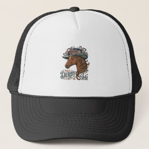Vintage Derby Horse Floral Hat Shirt Design_1