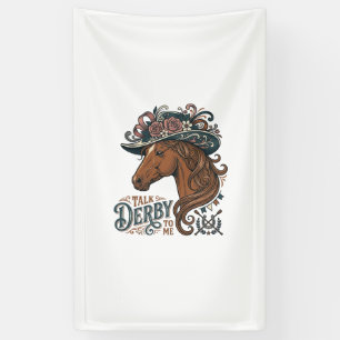Vintage Derby Horse Floral Hat Shirt Design_1 Banner