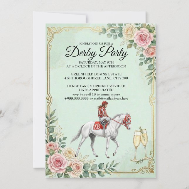 Vintage Derby Horse Racing Party Invitation 2026 (Front)