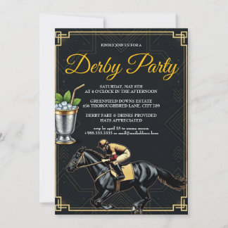 Vintage Derby Horse Racing Party Invitation 2026