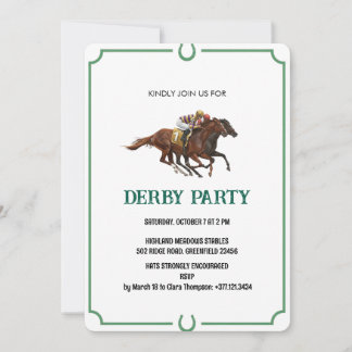Vintage Derby Horse Racing Party Invite