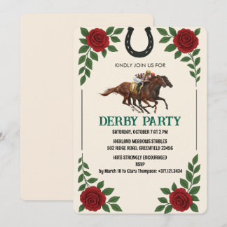 Vintage Derby Horse Racing Party Invite