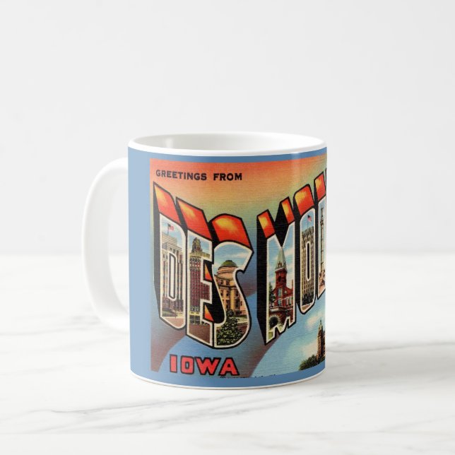 Vintage Des Moines Iowa Mug (Front Left)