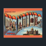 Vintage Des Moines Iowa Postcard<br><div class="desc">An old colorful postcard greeting from Des Moines,  Iowa repurposed!</div>