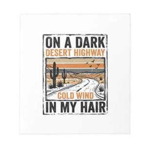 Vintage Desert Highway Wind Graphic T-Shirt Design Notepad