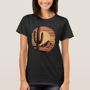 Vintage Desert Sunset with Saguaro Cactus T-Shirt