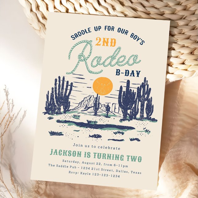 Vintage Desert Western Wild West 2nd Birthday Invitation (Creator Uploaded)