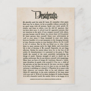 Vintage Desiderata Postcard