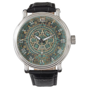 Vintage Design Aztec Calendar Watch