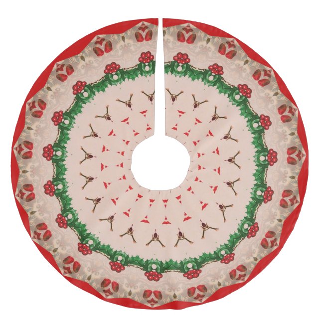 Vintage Design Brushed Polyester Tree Skirt (Front)