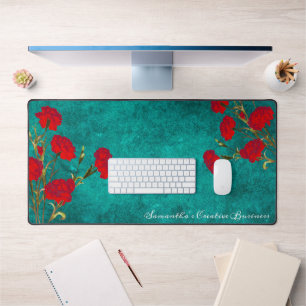 Vintage Design Floral Red Carnation Ajouter un nom