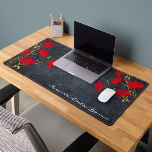 Vintage Design Floral Red Carnation Ajouter un nom