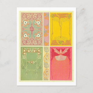 Vintage Design for Geometric Fabric/Textile Postcard