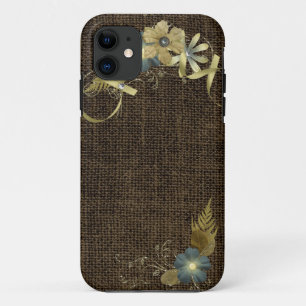 Vintage design on linen iPhone 11 case
