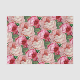 Vintage Design Pink Rose Floral Craft  Tissue Paper