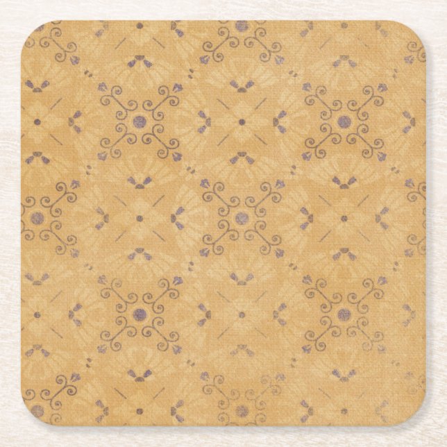 Vintage Design Square Paper Coaster (Front)