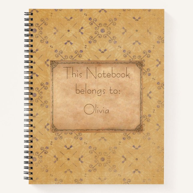 Vintage Design with Retro Pattern Notebook (Front)