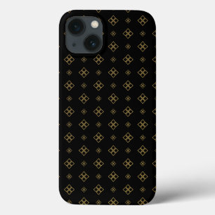 Vintage Designer Gold Diamond Pattern iPhone 13 Case