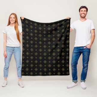 Vintage Designer Gold Diamond Pattern Fleece Blanket
