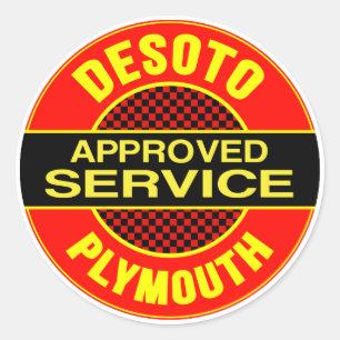 Vintage DeSoto service sign Classic Round Sticker