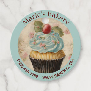 Vintage Dessert Bakery Baker Cake Caterer Cupcake Favour Tags