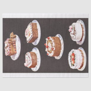 Vintage dessert cake frosting decorating retro tissue paper
