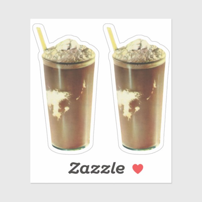 Vintage Dessert, Chocolate Shake and Whipped Cream (Sheet)