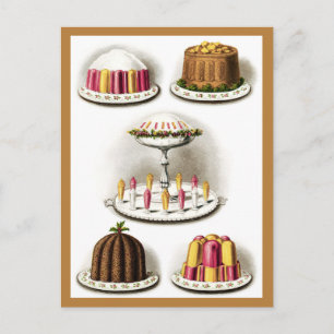 Vintage Desserts and Baked Goods Framed Postcard