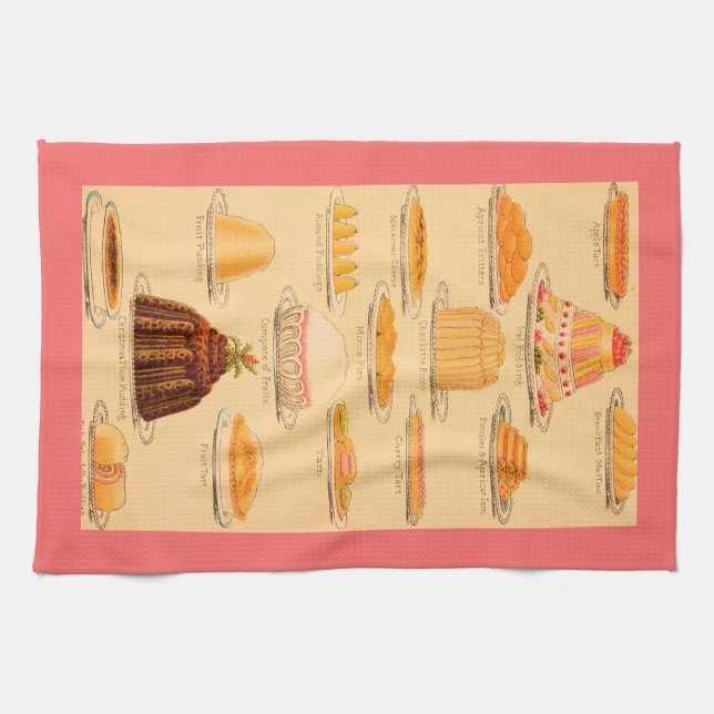 Vintage desserts kitchen towel (Horizontal)