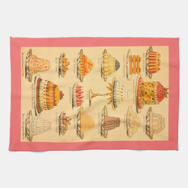 Vintage desserts kitchen towel (Horizontal)