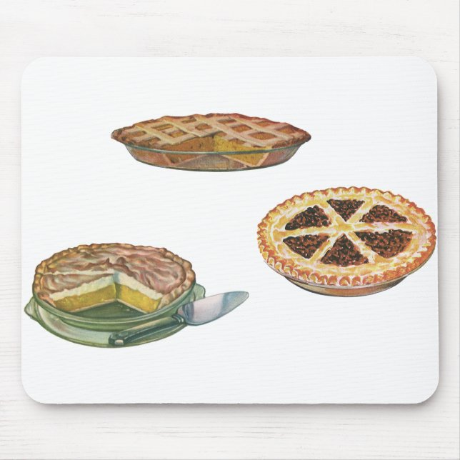 Vintage Desserts, Thanksgiving Pies, Pecan Pumpkin Mouse Pad (Front)