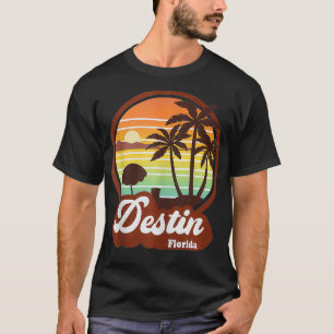 Vintage Destin Florida FL 80s Beach Souvenir Palm T-Shirt