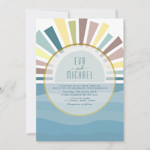 Vintage Destination Beach Wedding Invitation