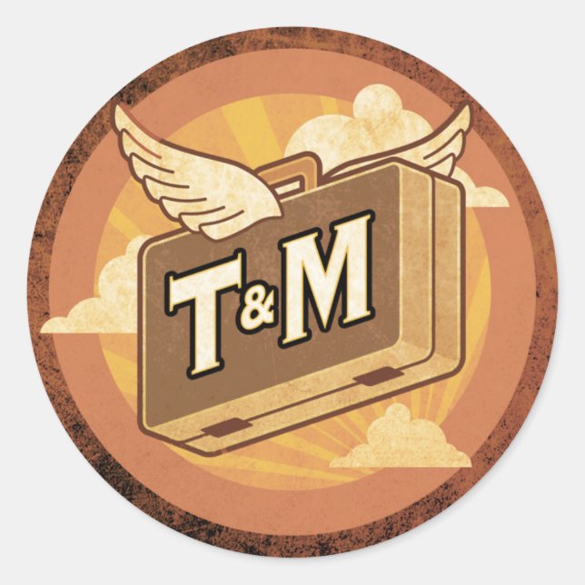 Vintage Destination Light Luggage Sticker (Front)