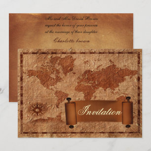 vintage destination wedding invitation
